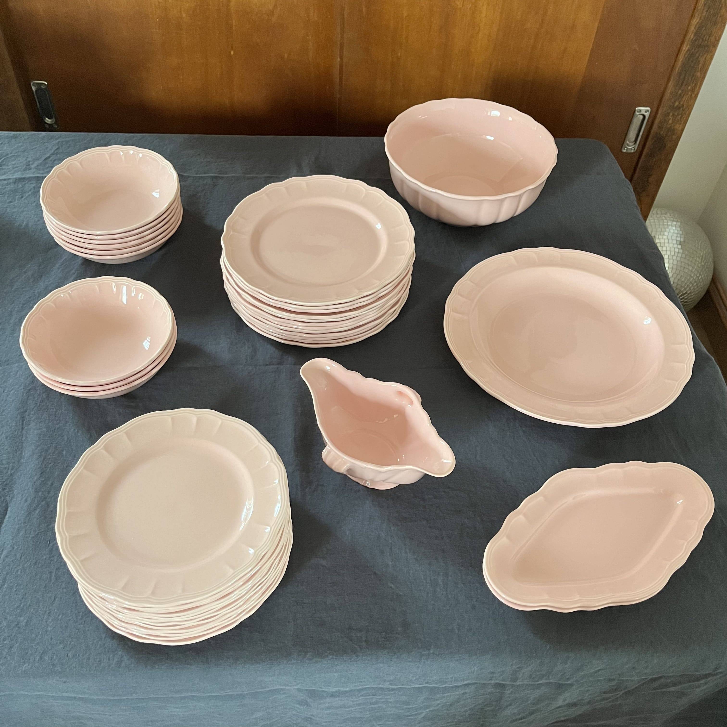 Salins 38 Piece Pink Dinnerware Set
