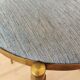 Vintage Paolo Buffa Brass Vanity Chair: Chiavari Style, Blue Fabric, 1950s