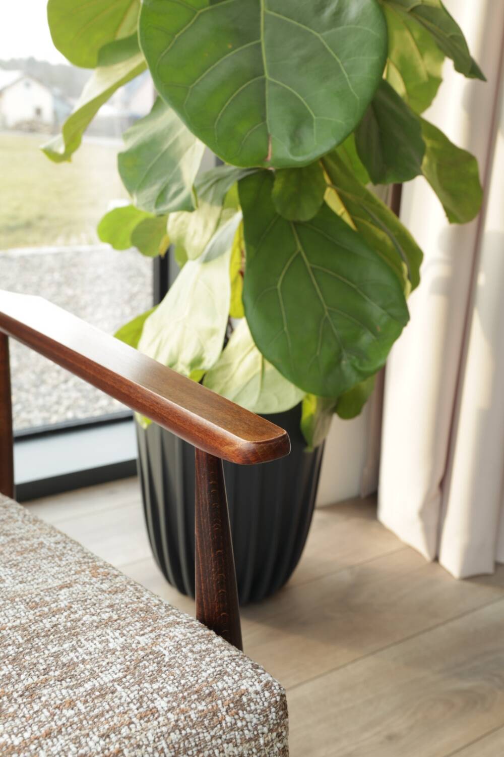 Scandinavian coffee brown armchair by H.Lis