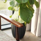 Scandinavian coffee brown armchair by H.Lis