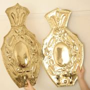 Pair of large baroque style mid-century Swedish brass sconces