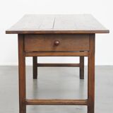 Antique French Country Chestnut Dining Table, Early 19th Century