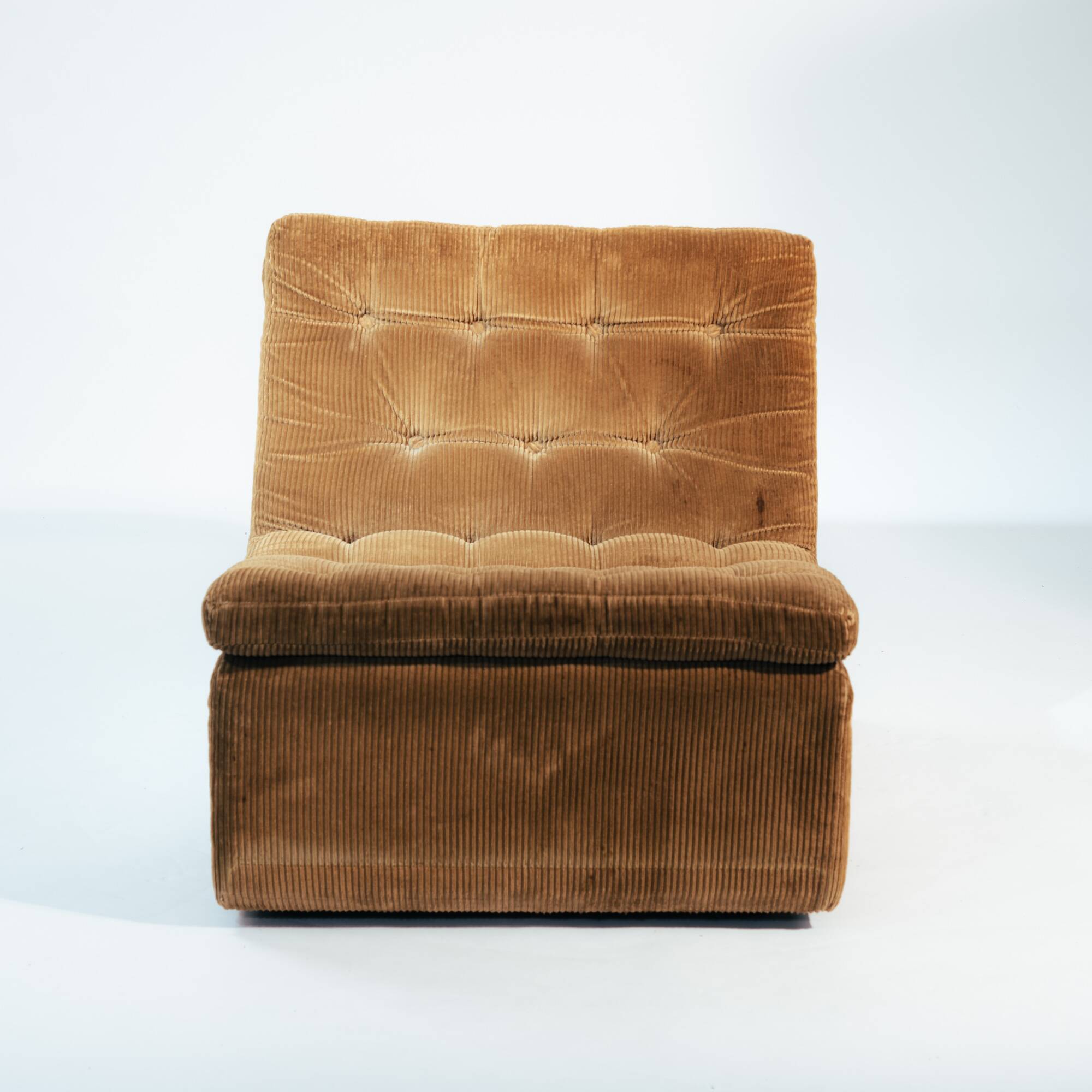 Pair of Modular Armchairs in Brown Corduroy by DUX, Sweden, 1970s