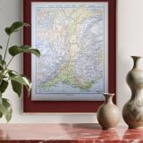 Map of the mountain ranges of France, original printed in 1896