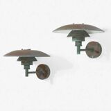 Pair of PH 4/3 Copper - Louis Poulsen Solid Copper outdoor wall lamp
