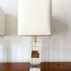 Pair of plexiglass lamps Hollywood Regency 1970
