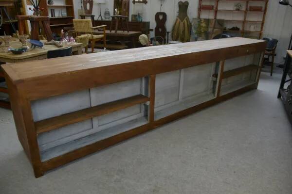 Large counter/trade sideboard with sliding glass doors