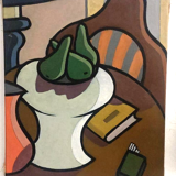 Oil painting still life Franco Prayer (1924) 60x50 cm