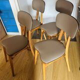 4 Bistro Chairs, Medium Varnished Oak (Baumann), Compass Legs