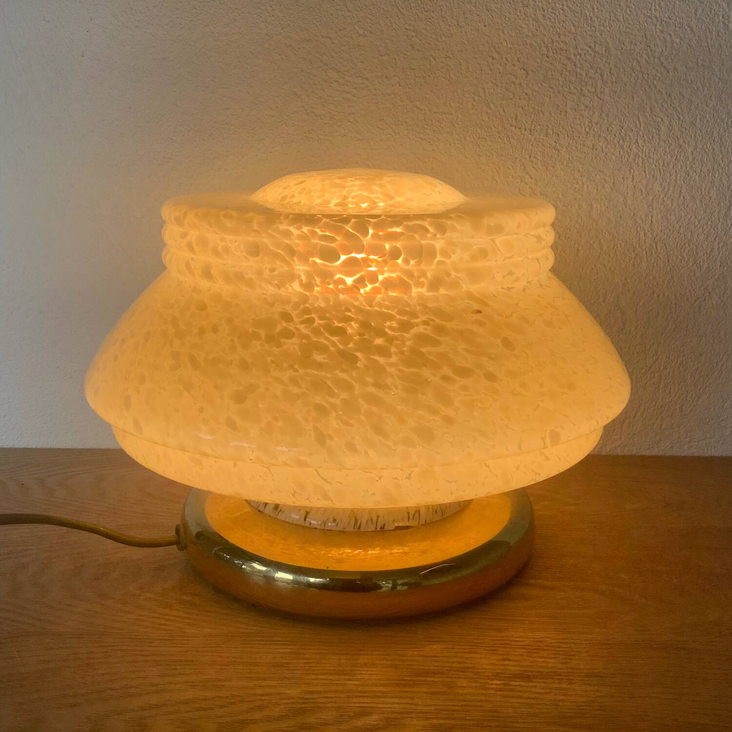 Art Deco Mushroom Lamp Clichy Glass Yellow.
