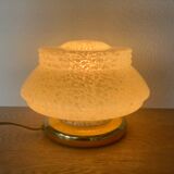 Lampe Art Deco Champignon Verre De Clichy Jaune.