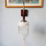 Wall lamp in wood and chrome glass 70s