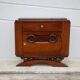 Art Deco bedside table, wood and marble deco nightstand, end of sofa, art deco