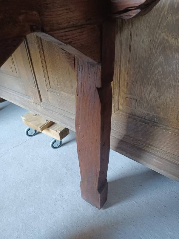 Antique console table in ethnic exotic wood