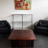 Table basse XL design vintage en bois exotique
