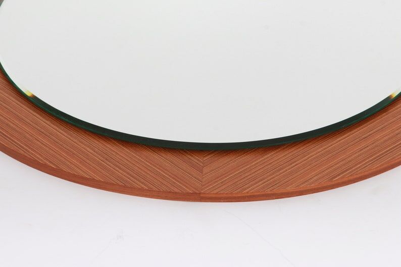 Vintage wall mirror in teak wood Germany 1960 60x60cm