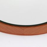 Vintage wall mirror in teak wood Germany 1960 60x60cm
