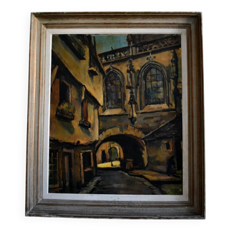 Painting by André Maillard - Medieval town