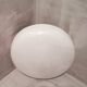 Large Italian glossy white acrylic minimalist pill flush mount ceiling fixture lamp. 1960s
