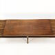 Bench in walnut and teak with brass feet, italy 1950s