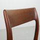 Niels Otto Moller Teak Wooden with Black Leather Dining Chairs, Model 77