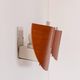 Pair of vintage wall lights in wood and glass, France 1970.