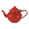 Vintage teapot coffee maker in red enameled metal