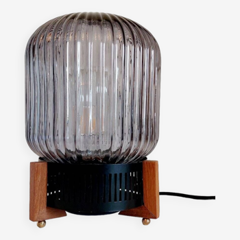 Designer smoked glass lamp