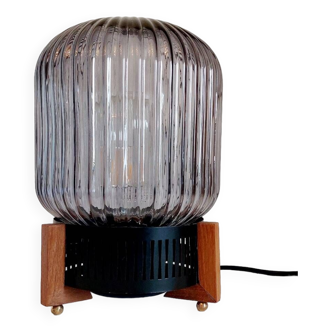 Designer smoked glass lamp