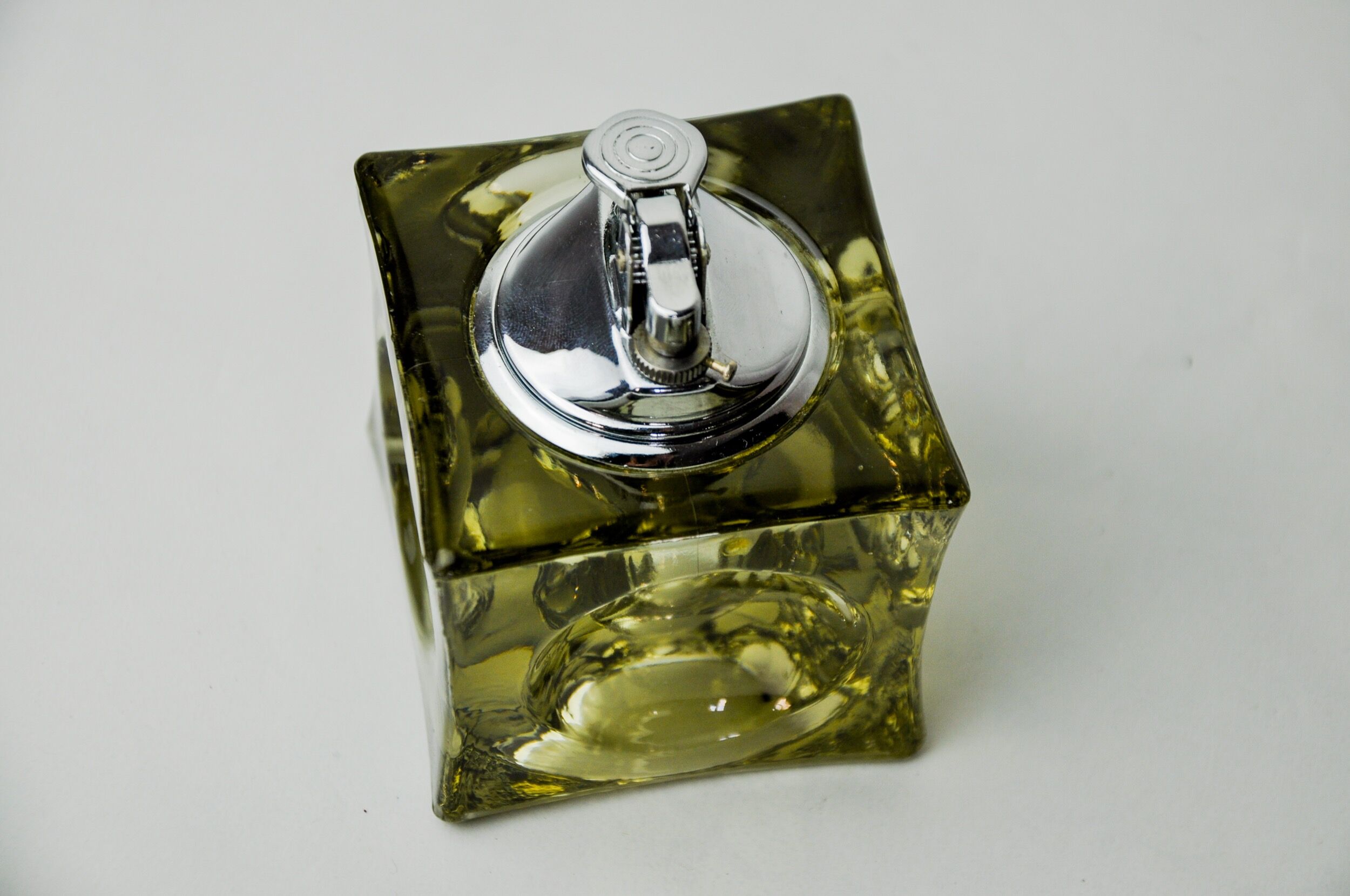 Magnifying glass lighter by Antonio Imperatore, black Murano glass, Italy, 1970