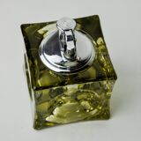 Magnifying glass lighter by Antonio Imperatore, black Murano glass, Italy, 1970