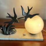 Art Deco swallow lamp
