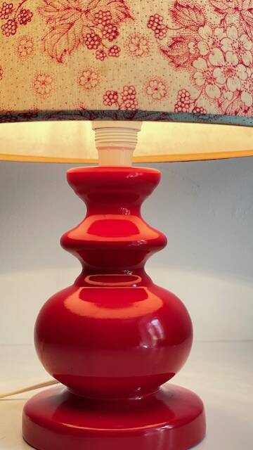LAMPE Céramique Mûriers ANNEES 70