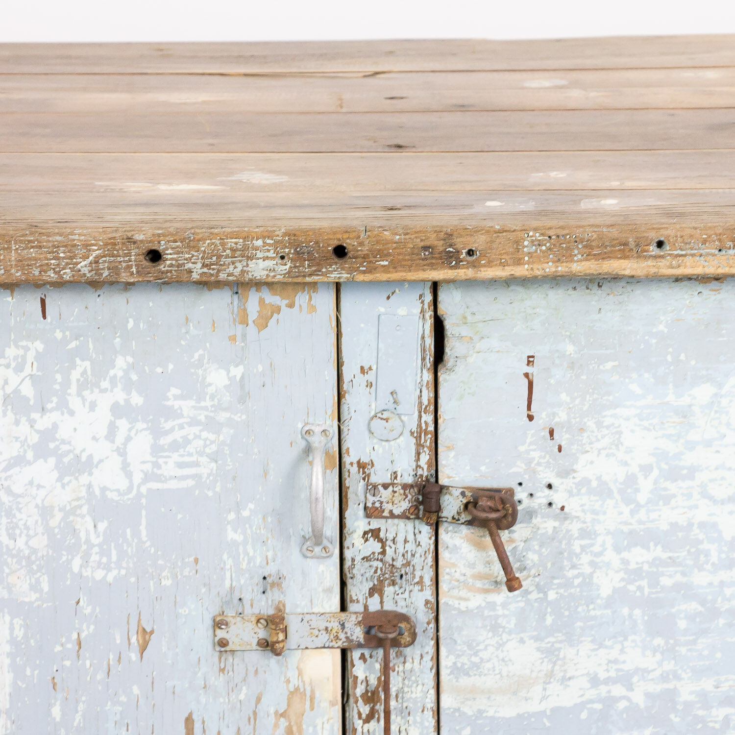 Antique industrial workbench