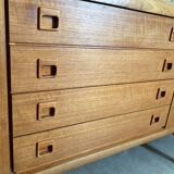 Large Danish vintage row in blond teak from the 60s