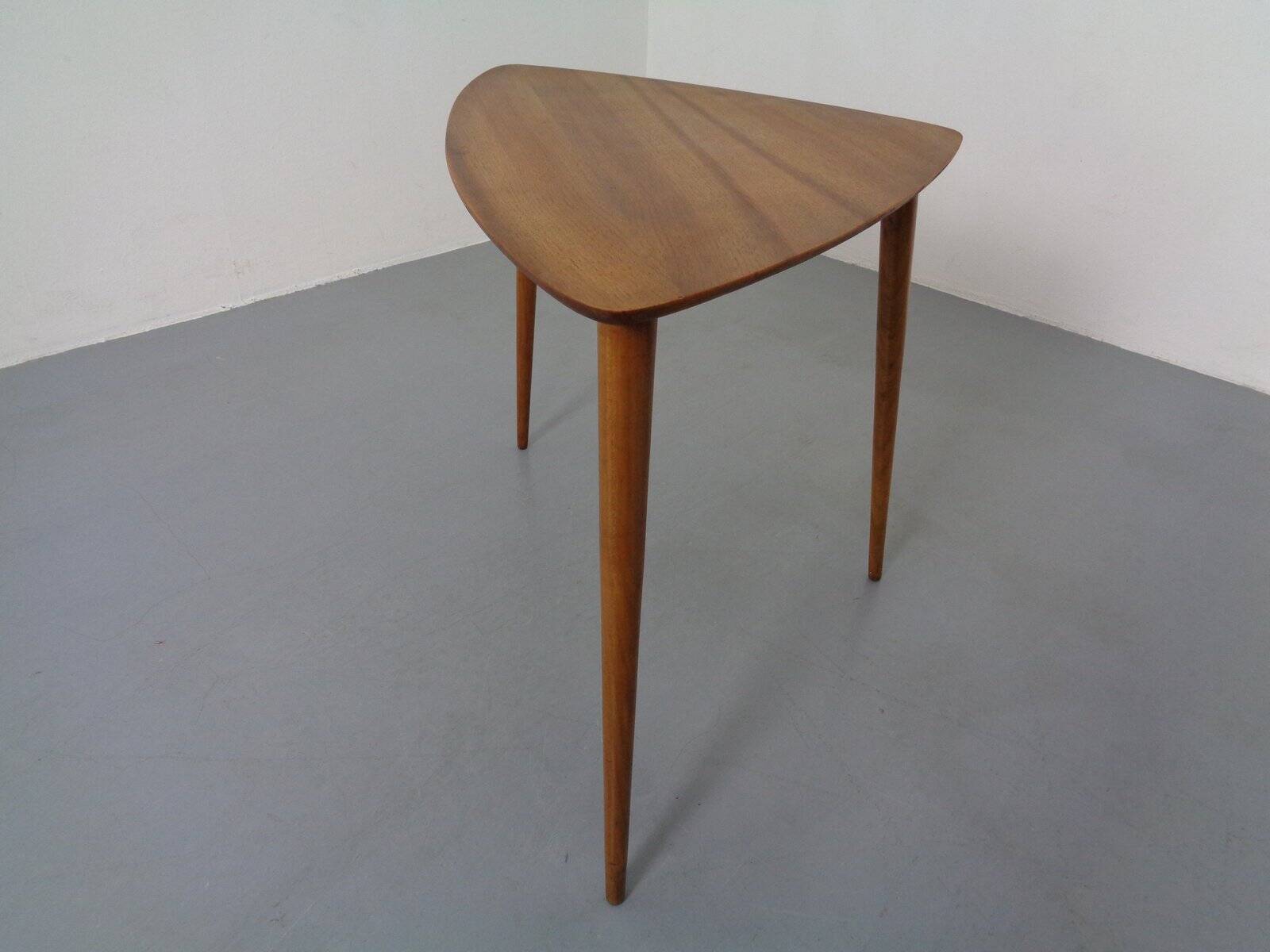Mid-Century Triangular Teak Side Table, 1960s