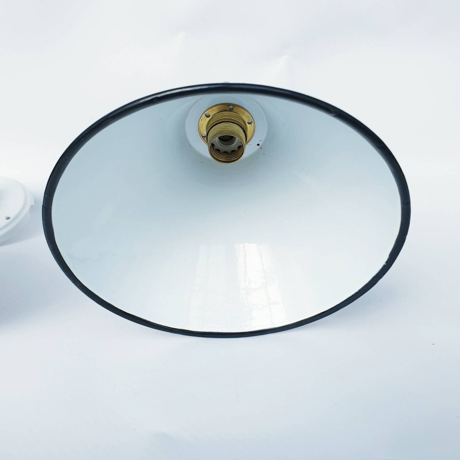 Antique enamelled sheet metal wall lights