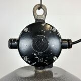 Large Grey Enamel Industrial Factory Lamp from Elektrosvit, 1960s