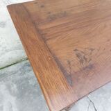 Rustic burgundy farm table 19th -1m80