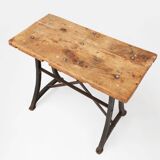 Industrial Bar/Bistro Table with Cast Iron Legs and Wooden Top, Belgium 192