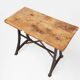 Table de bar/bistro industrielle avec pieds en fonte et plateau en bois, Belgique 192