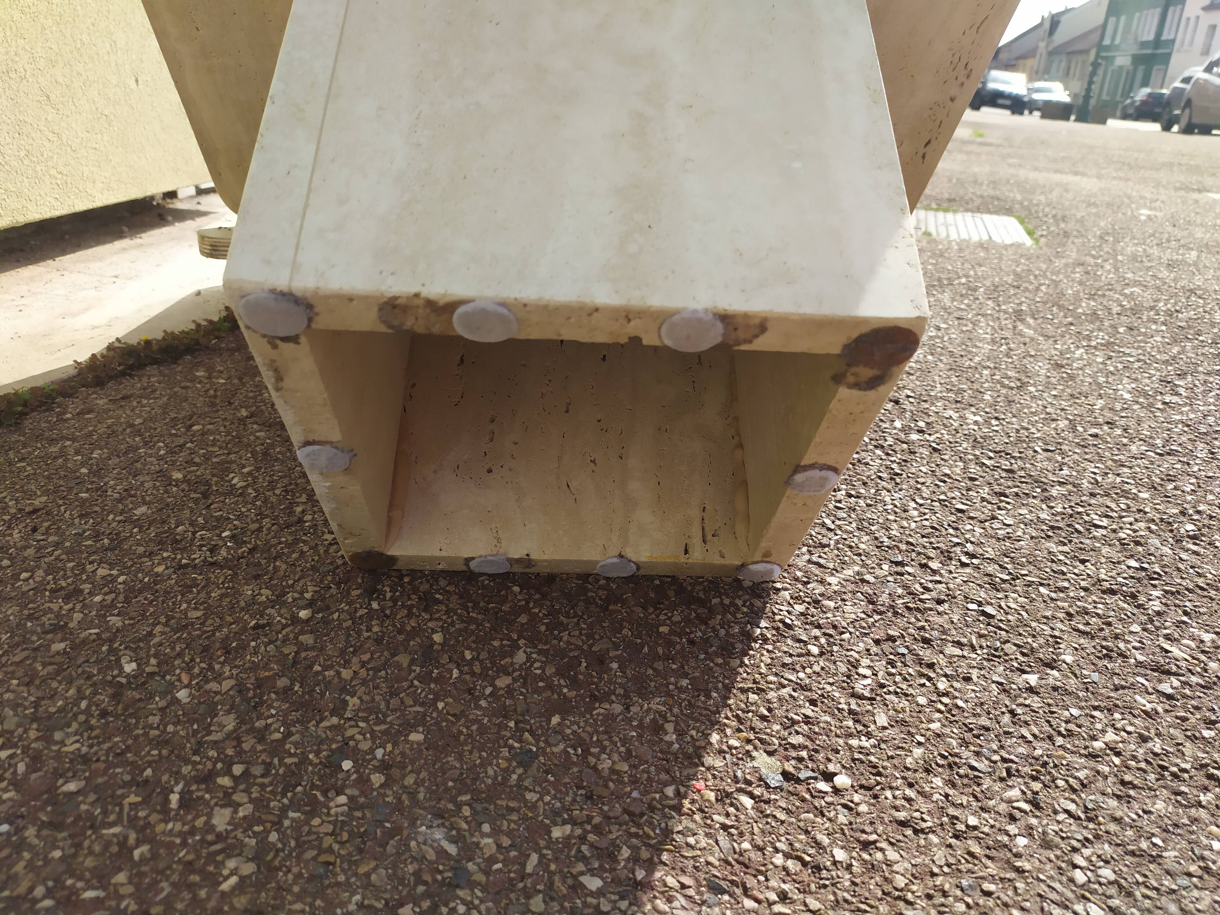 Square travertine coffee table