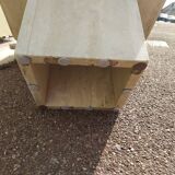 Square travertine coffee table