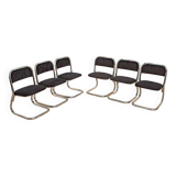 Set of 6 70's Italian tubular chairs