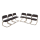 Set of 6 70's Italian tubular chairs