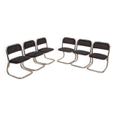 Set of 6 70's Italian tubular chairs