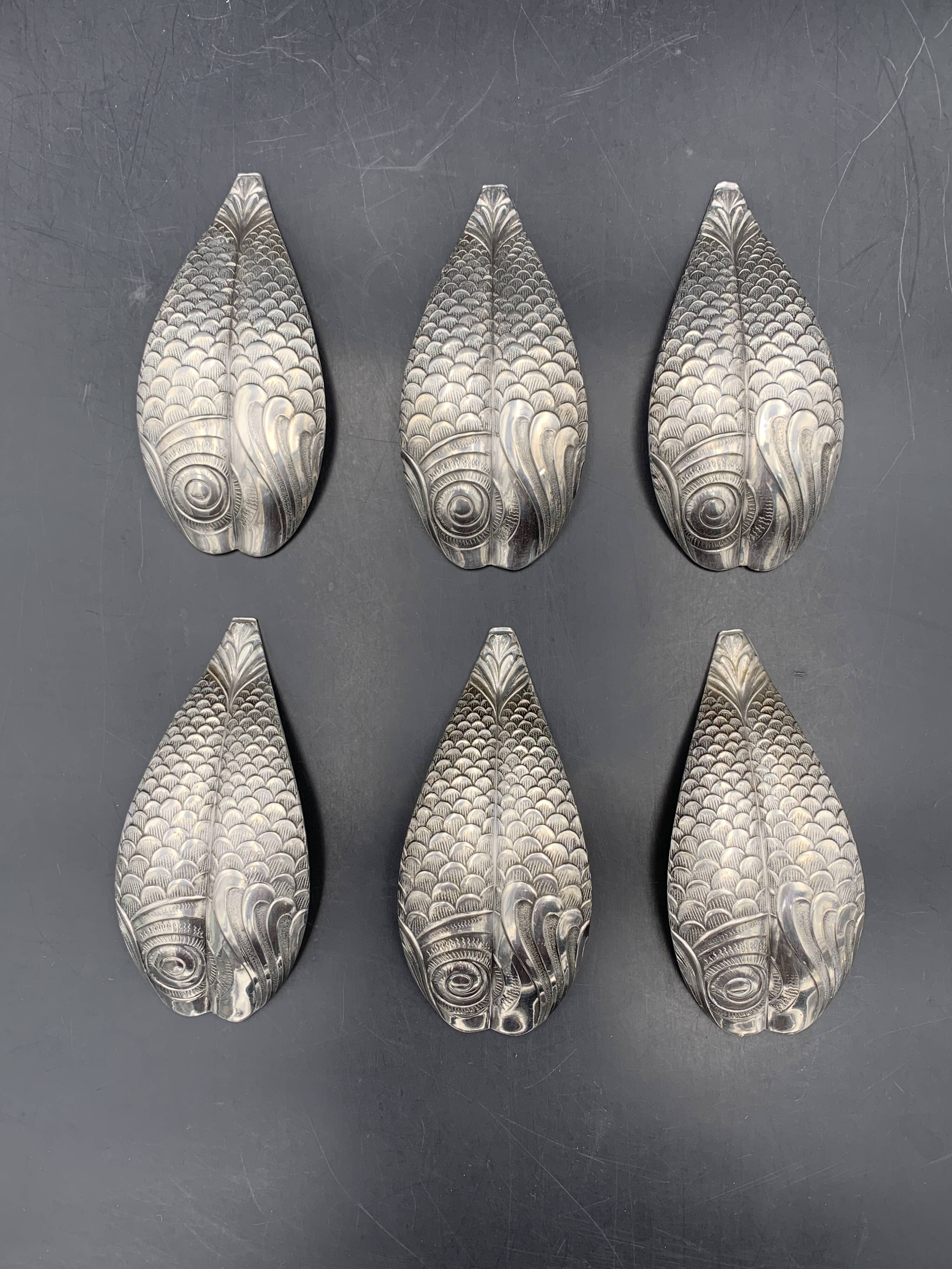 Fleuron - Christofle - Vintage caviar spoon display "Flower of Poseidon" in silver metal