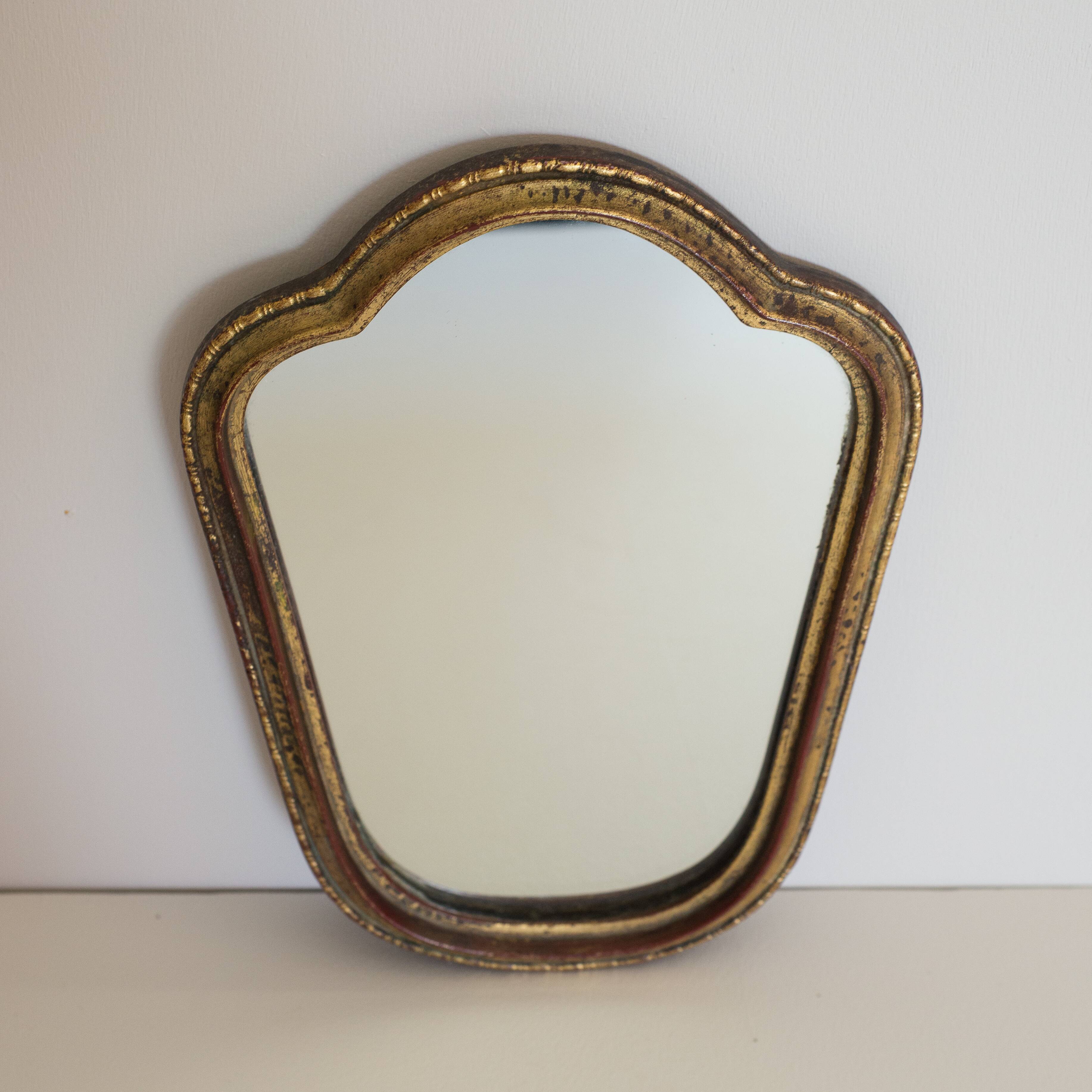 Small gilded wooden mirror