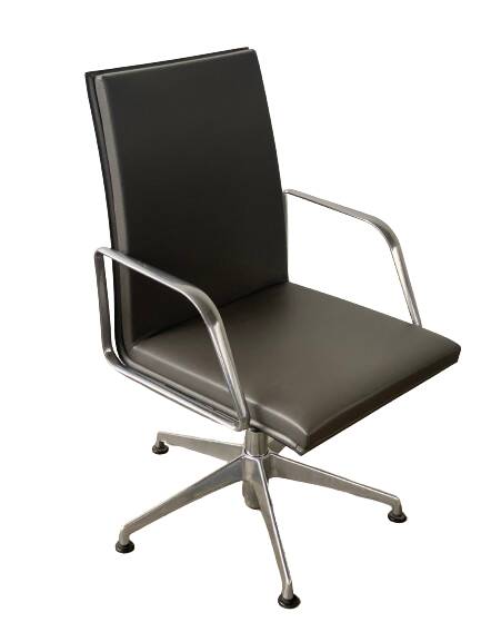 Set of Matteo Grassi designer armchairs – MIZAR Collection – Grey leather