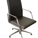 Set of Matteo Grassi designer armchairs – MIZAR Collection – Grey leather